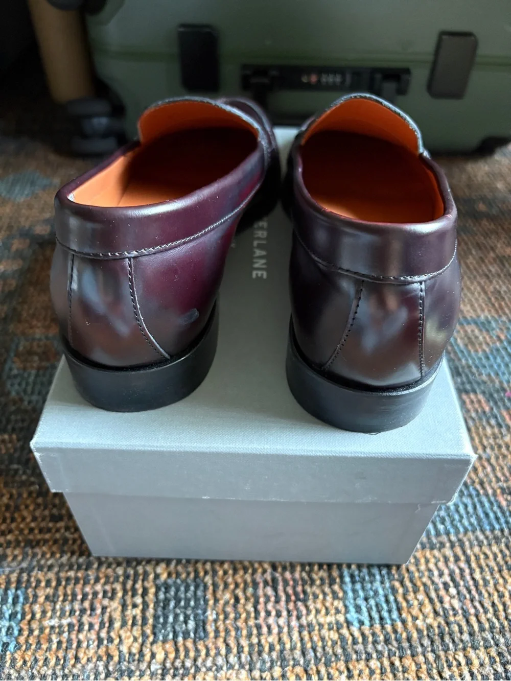 Everlane Women's Burgundy Patent Leather Loafers